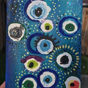 Evil eye on canvas
